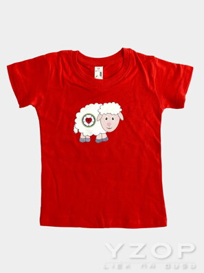 Detské tričko - ovečka červené