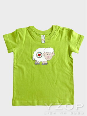 Detské tričko - ovečka zelené